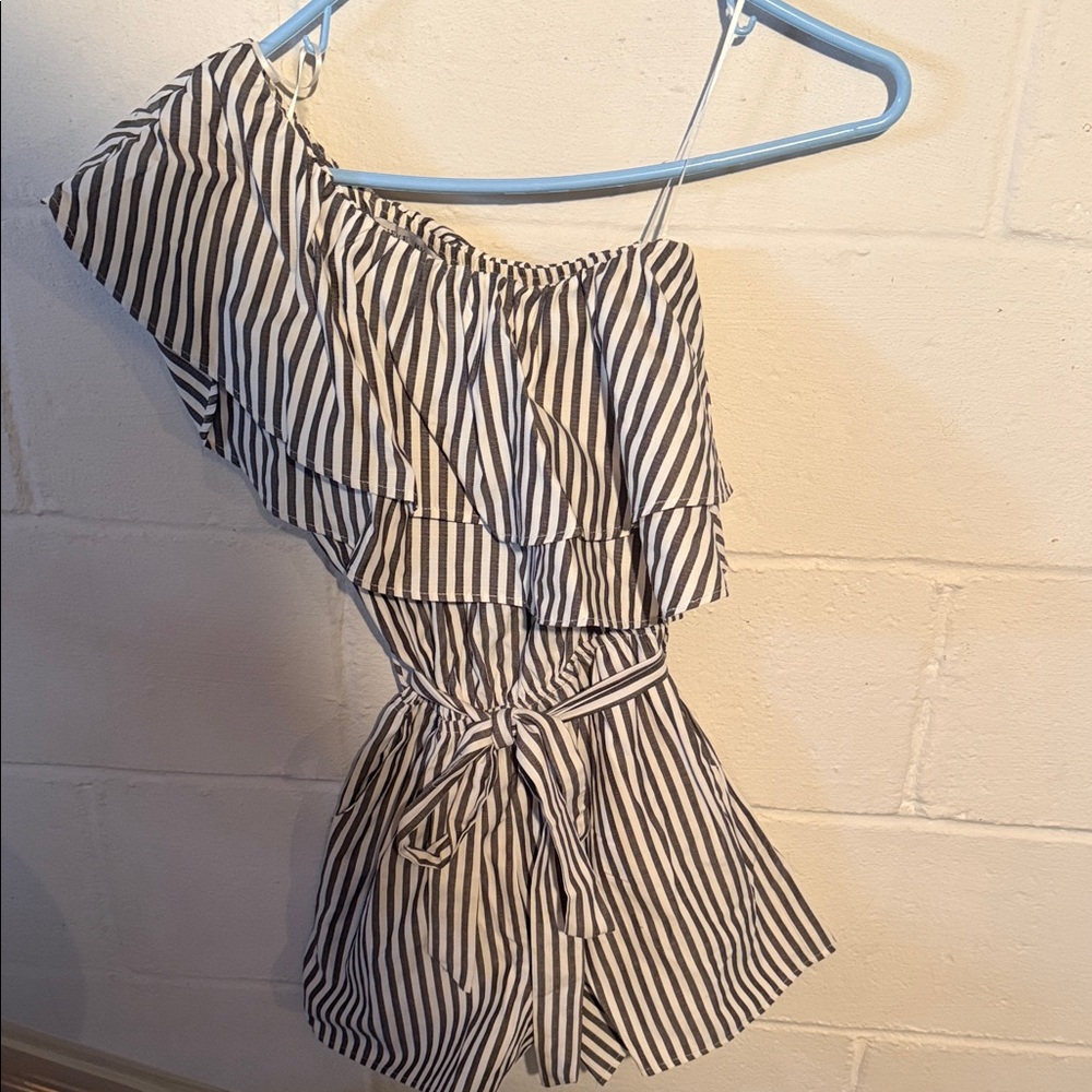 HYFVE Black and White Striped Bodysuit